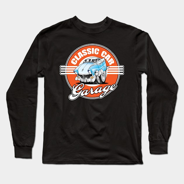 Classic Car Garage Hot Rod 1956 Long Sleeve T-Shirt by Taters Tees